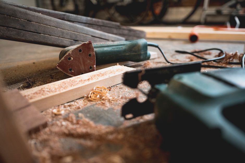 Close up of bespoke woodworking tools and case goods craftsmanship